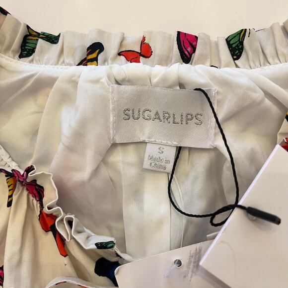 NWT Sugarlips Cecily Butterfly Dress Small Mini Novelty Print Colorful Easter - Picture 8 of 13